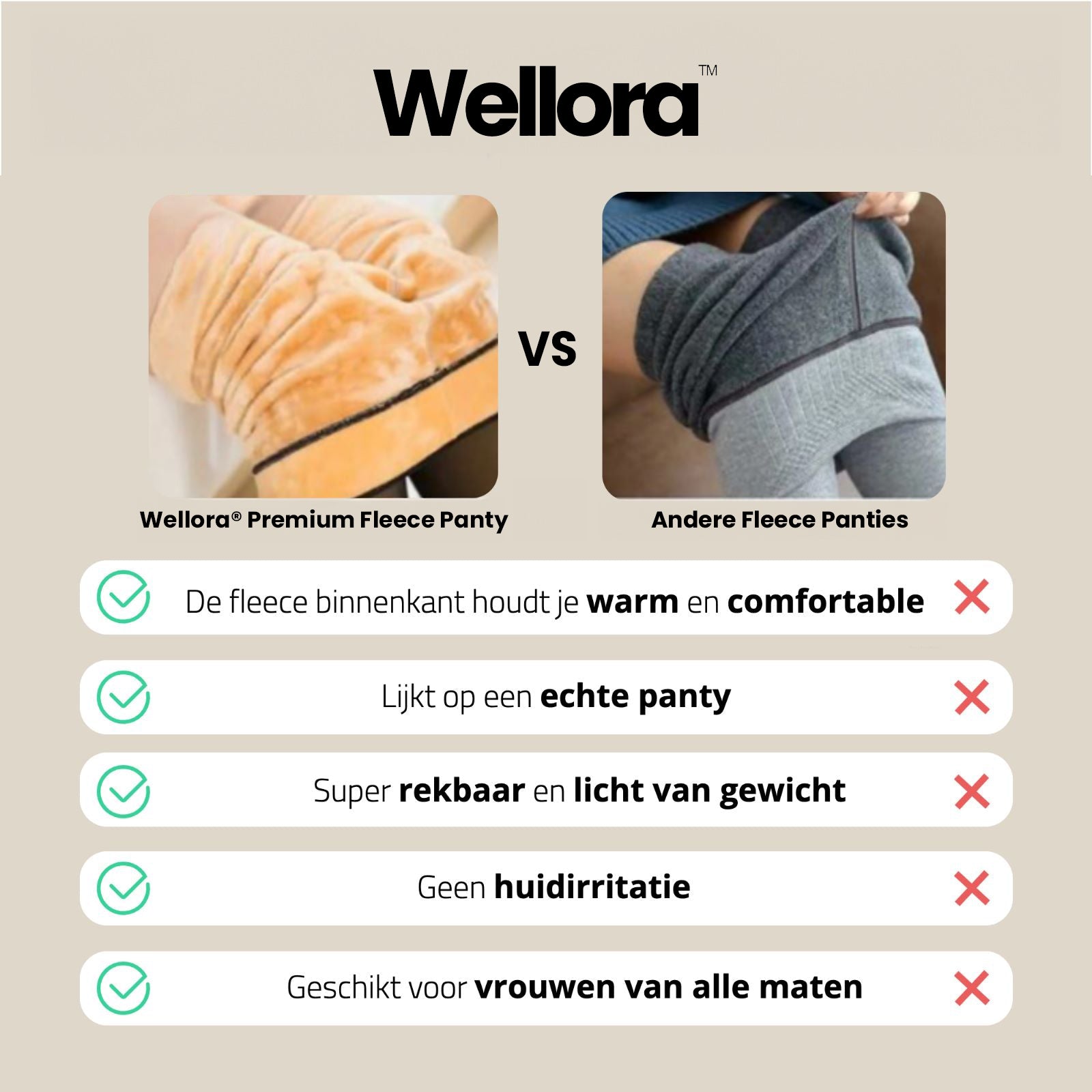 Wellora® Premium Warme Winter Fleece Panty