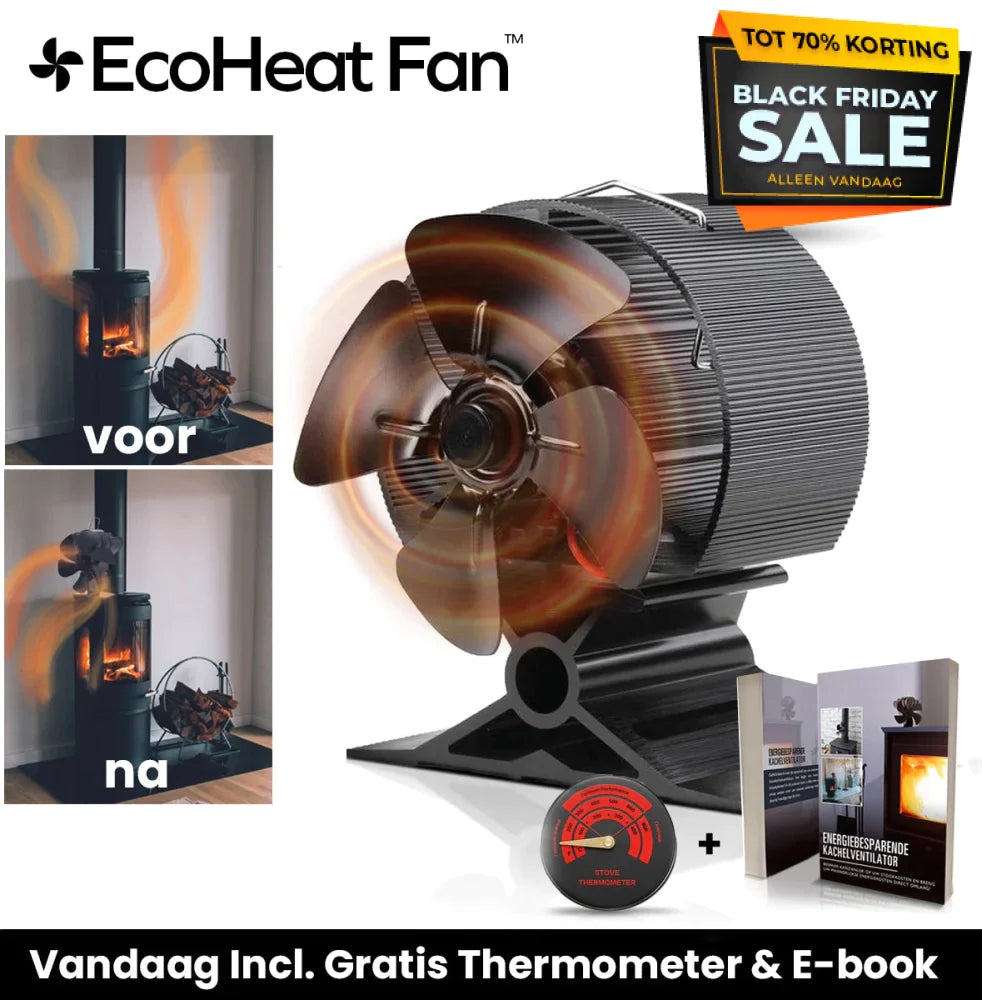 Ecoheat Fan - Warmte Aangedreven & Energiebesparende Kachelventilator 1363